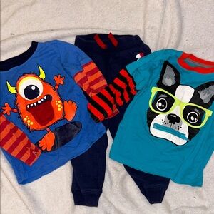 Kids 3T Monster and Dog Graphic Long Sleeve Shirts & pants